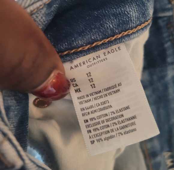 American Eagle Outfitters Light Blue Distressed Mini Skirt - Picture 6 of 7